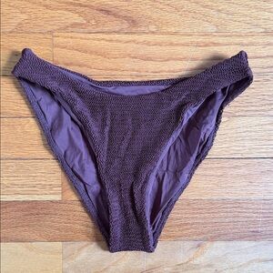 Monday Swimwear Seychelles Bottom Size P Shaded Oak Crinkle Brown